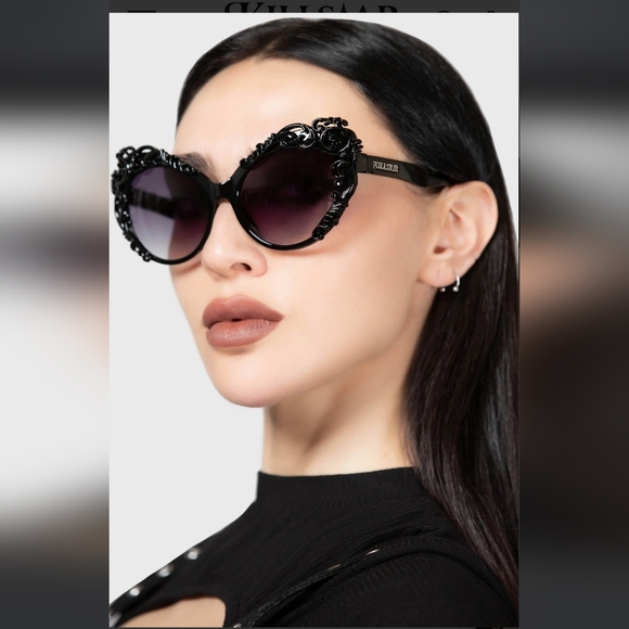 Killstar Gothic Black Sunglasses - Picture 2 of 5